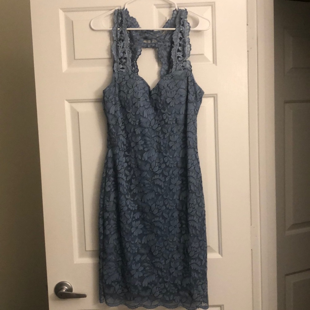 Blue lace dress